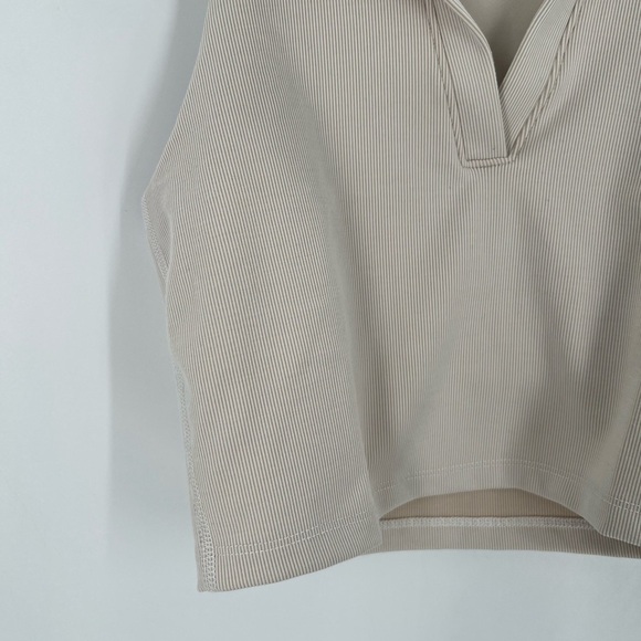 Beyond Yoga Heather Rib Prep Cropped Tank In Cream Heather - Picture 4 of 10